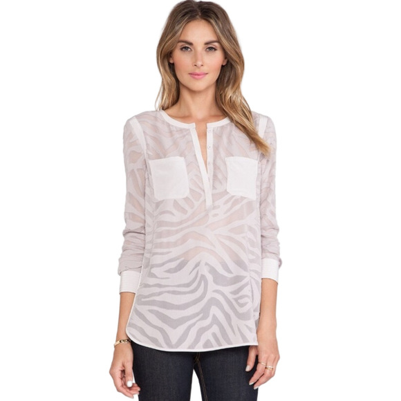 REBECCA TAYLOR ‘Liger’ Silk Long Sleeve Top - Picture 3 of 13